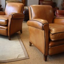 French Leather Club Chairs